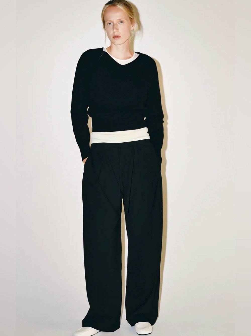 Zara Classic Wide-Leg Black Trousers - Women's Pants xs new